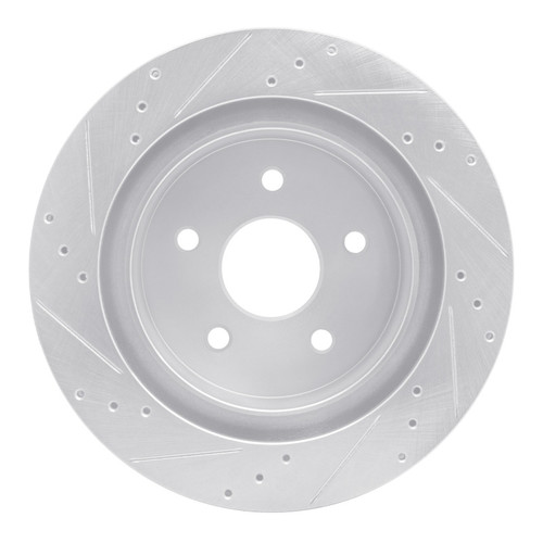 R1 04-06 Dodge Ram 1500 Pickup Rear Right Drilled & Slotted Silver Brake Rotor