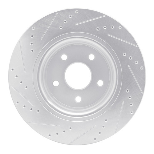 R1 04-06 Dodge Ram 1500 Pickup Front Right Drilled & Slotted Silver Brake Rotor
