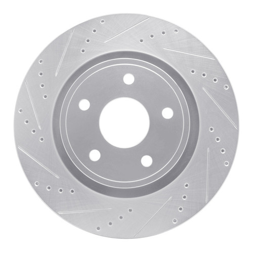 R1 04-06 Dodge Ram 1500 Pickup Front Left Drilled & Slotted Silver Brake Rotor