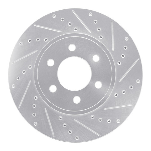 R1 03-03 Dodge Durango Front Right Drilled & Slotted Silver Brake Rotor