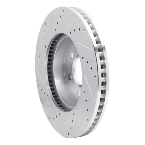 R1 03-03 Dodge Durango Front Right Drilled & Slotted Silver Brake Rotor