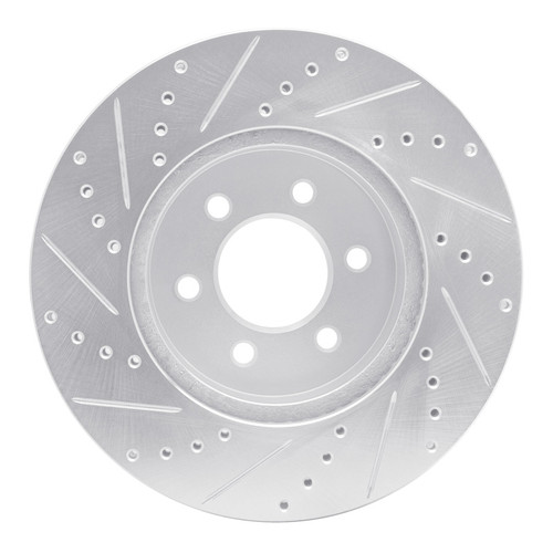 R1 03-03 Dodge Durango Front Right Drilled & Slotted Silver Brake Rotor
