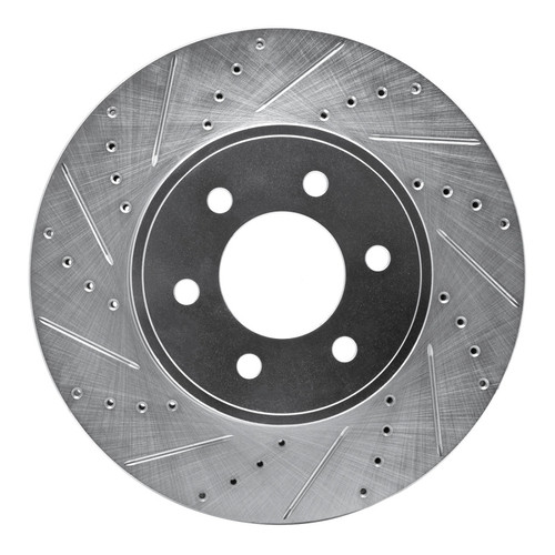 R1 03-03 Dodge Durango Front Left Drilled & Slotted Silver Brake Rotor