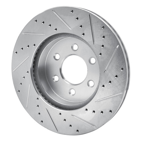 R1 03-03 Dodge Durango Front Left Drilled & Slotted Silver Brake Rotor