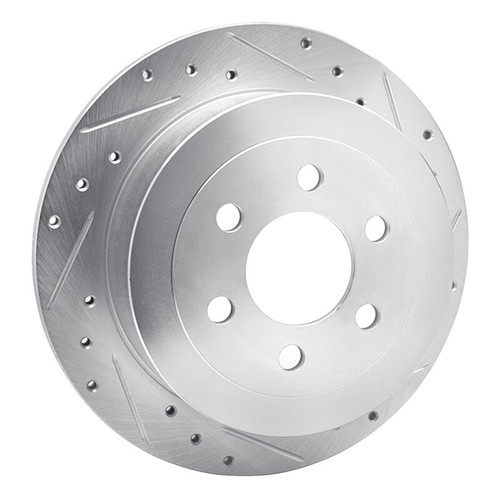 R1 03-04 Dodge DAKOTA RWD Rear Right Drilled & Slotted Silver Brake Rotor