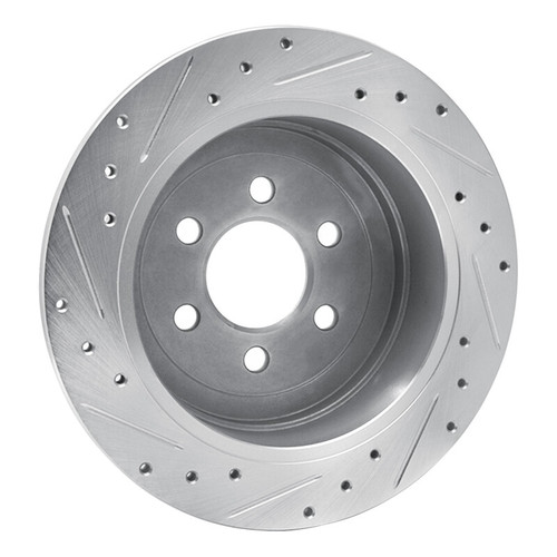 R1 03-04 Dodge DAKOTA RWD Rear Right Drilled & Slotted Silver Brake Rotor