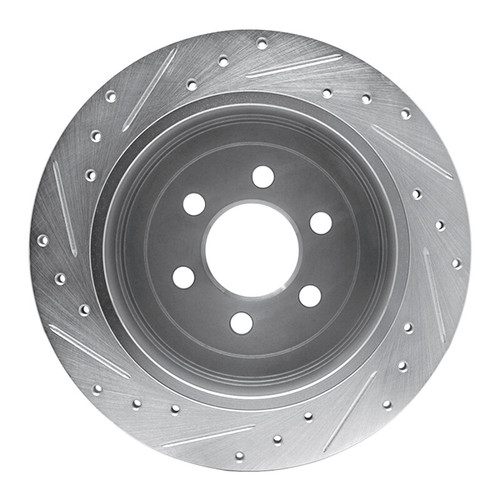 R1 03-04 Dodge DAKOTA RWD Rear Right Drilled & Slotted Silver Brake Rotor