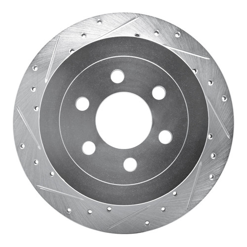 R1 03-04 Dodge DAKOTA RWD Rear Left Drilled & Slotted Silver Brake Rotor
