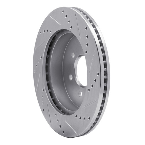 R1 03-04 Dodge DAKOTA RWD Front Left Drilled & Slotted Silver Brake Rotor