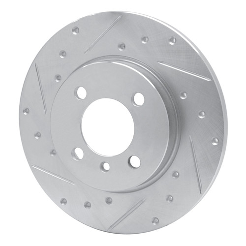 R1 84-85 BMW 318I Front Left Drilled & Slotted Silver Brake Rotor