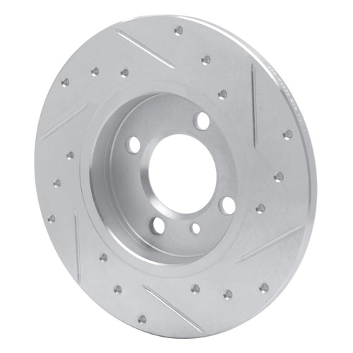 R1 84-85 BMW 318I Front Left Drilled & Slotted Silver Brake Rotor