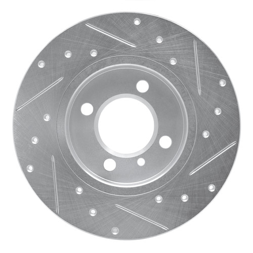 R1 84-85 BMW 318I Front Left Drilled & Slotted Silver Brake Rotor