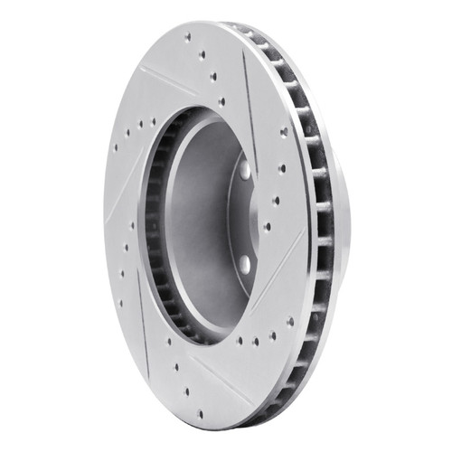 R1 82-86 BMW 735I Front Left Drilled & Slotted Silver Brake Rotor