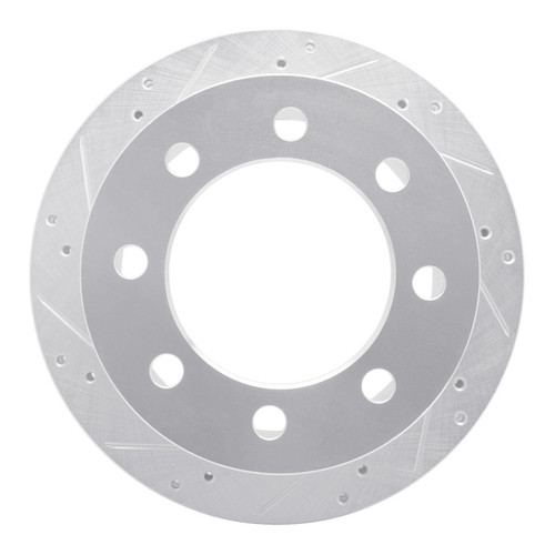 R1 00-02 Dodge Ram 3500 Rear Left Drilled & Slotted Silver Brake Rotor