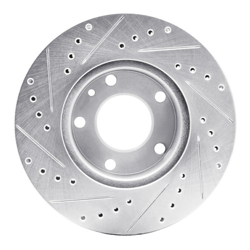 R1 76-82 BMW 530I Front Right Drilled & Slotted Silver Brake Rotor