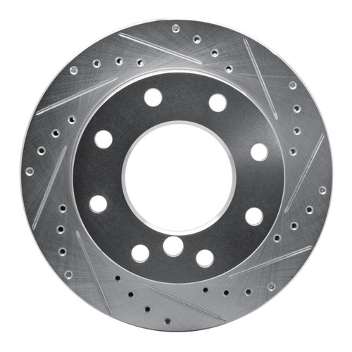 R1 75-79 Dodge W200 Front Right Drilled & Slotted Silver Brake Rotor
