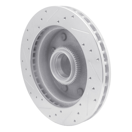 R1 98-03 Dodge B3500 / B2500 Front Right Drilled & Slotted Silver Brake Rotor