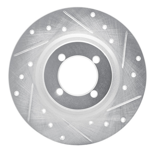R1 67-76 BMW 1600 Front Right Drilled & Slotted Silver Brake Rotor
