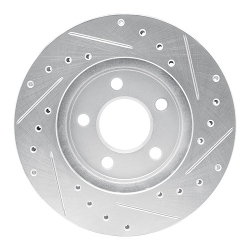 R1 96-00 Chrysler Town & Country Front Left Drilled & Slotted Silver Brake Rotor