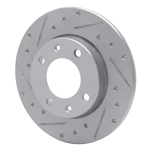 R1 89-91 Peugeot 405 Rear Left Drilled & Slotted Silver Brake Rotor