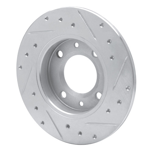 R1 89-91 Peugeot 405 Rear Left Drilled & Slotted Silver Brake Rotor