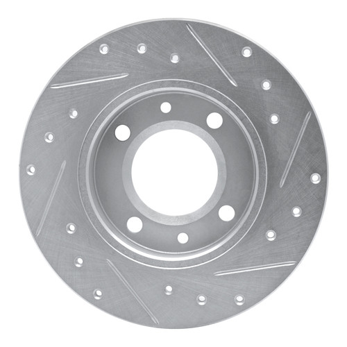 R1 89-91 Peugeot 405 Rear Left Drilled & Slotted Silver Brake Rotor