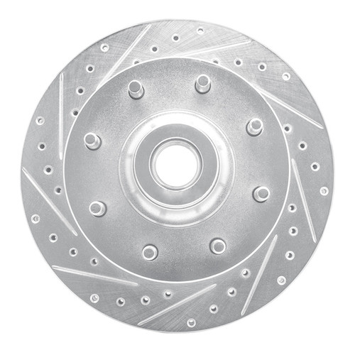 R1 94-97 Dodge B200 / B200 Van / B250 Front Left Drilled & Slotted Silver Brake Rotor