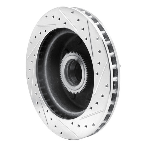 R1 94-97 Dodge B200 / B200 Van / B250 Front Left Drilled & Slotted Silver Brake Rotor