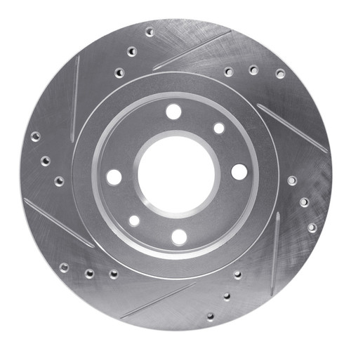 R1 89-91 Peugeot 405 Front Right Drilled & Slotted Silver Brake Rotor EDZ-28003R