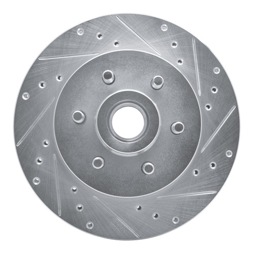 R1 93-96 Dodge DAKOTA RWD Front Right Drilled & Slotted Silver Brake Rotor