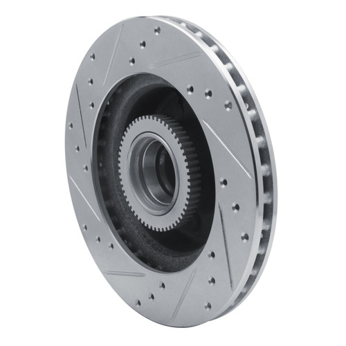 R1 93-96 Dodge DAKOTA RWD Front Right Drilled & Slotted Silver Brake Rotor