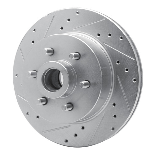 R1 93-96 Dodge DAKOTA RWD Front Left Drilled & Slotted Silver Brake Rotor