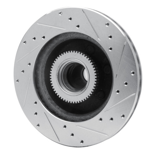 R1 93-96 Dodge DAKOTA RWD Front Left Drilled & Slotted Silver Brake Rotor