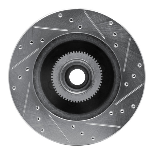 R1 93-96 Dodge DAKOTA RWD Front Left Drilled & Slotted Silver Brake Rotor