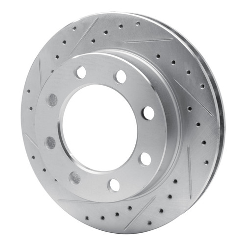 R1 89-93 Dodge W350 Front Left Drilled & Slotted Silver Brake Rotor