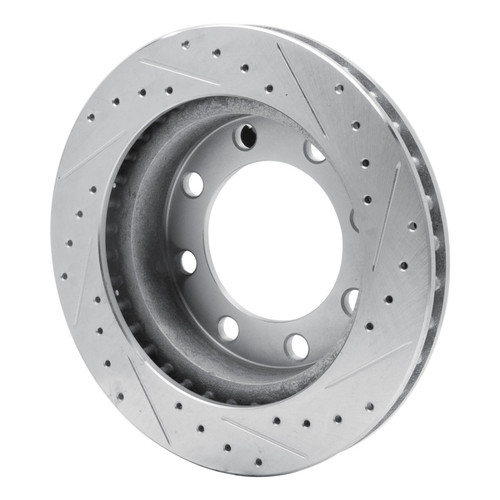 R1 89-93 Dodge W350 Front Left Drilled & Slotted Silver Brake Rotor