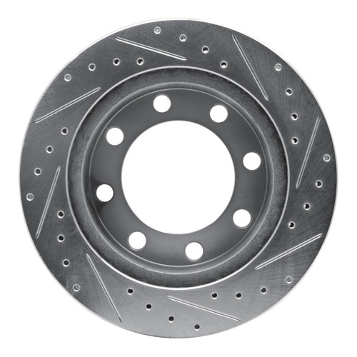 R1 89-93 Dodge W350 Front Left Drilled & Slotted Silver Brake Rotor
