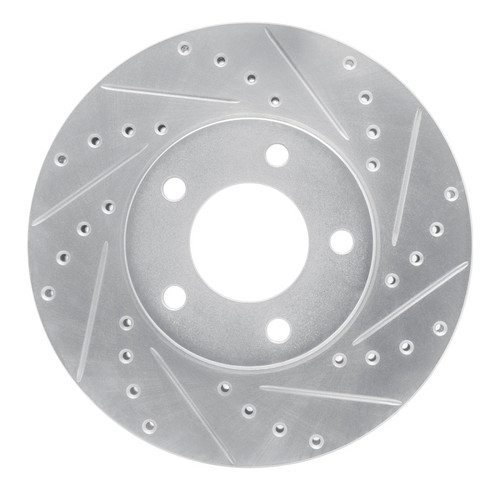 R1 91-96 Chrysler Town & Country Front Right Drilled & Slotted Silver Brake Rotor