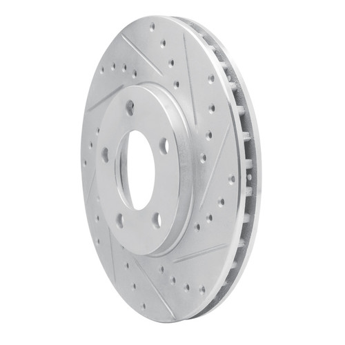 R1 91-96 Chrysler Town & Country Front Right Drilled & Slotted Silver Brake Rotor