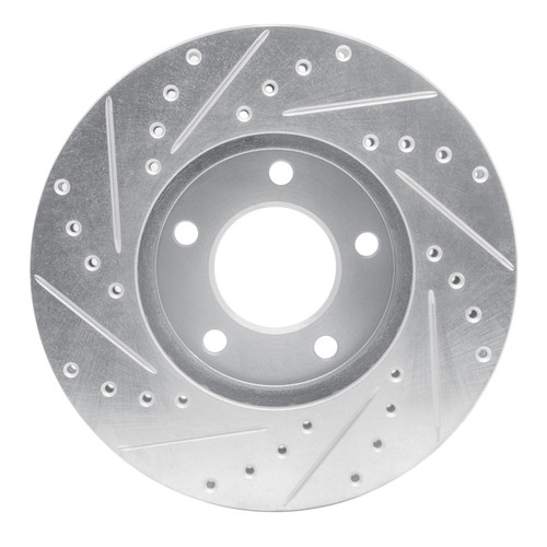 R1 91-96 Chrysler Town & Country Front Right Drilled & Slotted Silver Brake Rotor