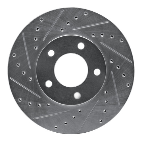 R1 91-96 Chrysler Town & Country Front Left Drilled & Slotted Silver Brake Rotor