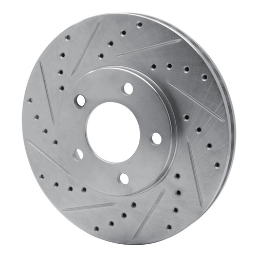 R1 91-96 Chrysler Town & Country Front Left Drilled & Slotted Silver Brake Rotor