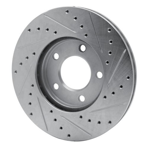 R1 91-96 Chrysler Town & Country Front Left Drilled & Slotted Silver Brake Rotor