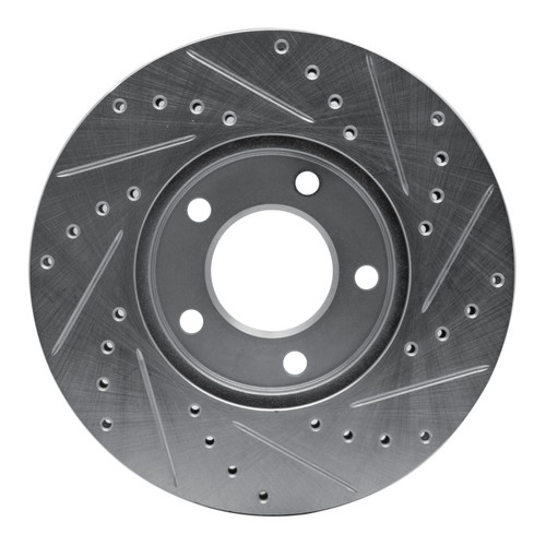 R1 91-96 Chrysler Town & Country Front Left Drilled & Slotted Silver Brake Rotor