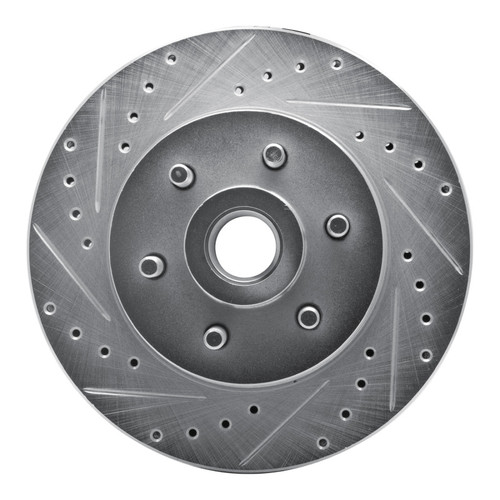 R1 91-96 Dodge DAKOTA RWD Front Left Drilled & Slotted Silver Brake Rotor