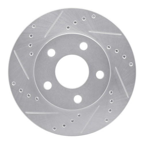 R1 87-90 Chrysler Town & Country Front Left Drilled & Slotted Silver Brake Rotor