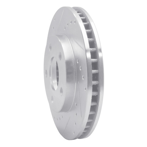 R1 87-90 Chrysler Town & Country Front Left Drilled & Slotted Silver Brake Rotor