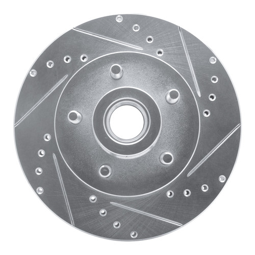 R1 87-90 Dodge DAKOTA RWD Front Right Drilled & Slotted Silver Brake Rotor