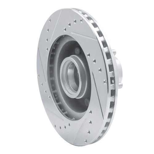 R1 87-90 Dodge DAKOTA RWD Front Right Drilled & Slotted Silver Brake Rotor