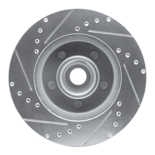 R1 87-90 Dodge DAKOTA RWD Front Right Drilled & Slotted Silver Brake Rotor